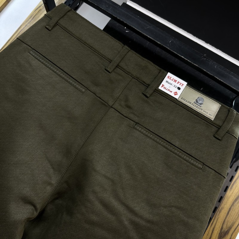 SLIM FIT GABARDINE 2017378L Olive