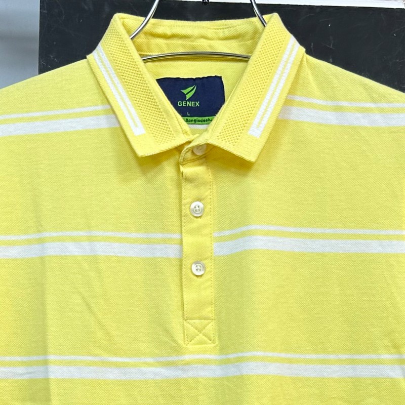 Luxury Yarn Dyeing PK Cotton Polo 2017PK24 Yellow