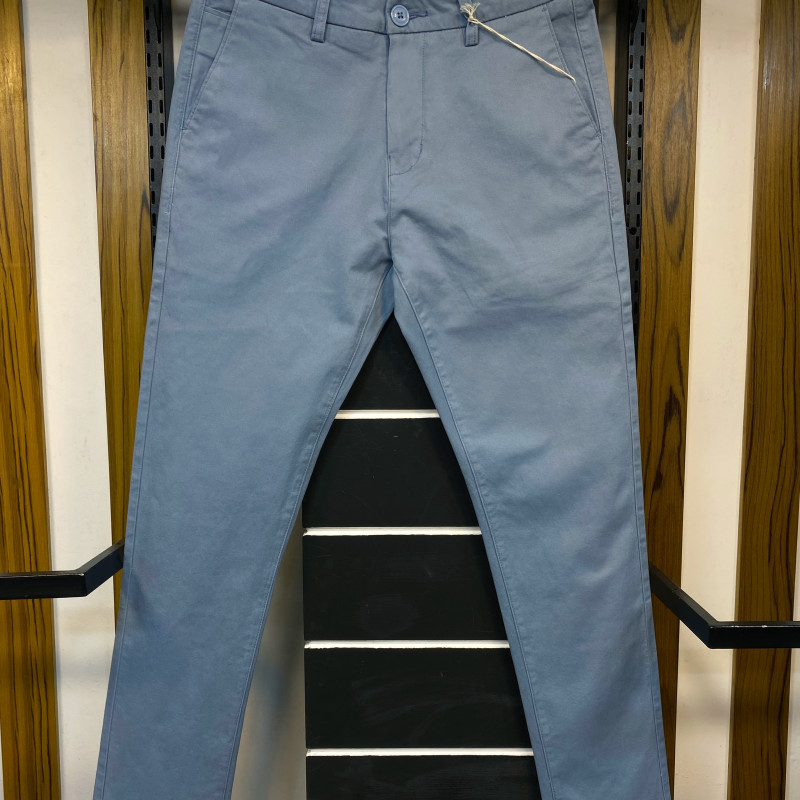 Men's Slim-Fit Regular Gabardine Pants 292 Sky Blue