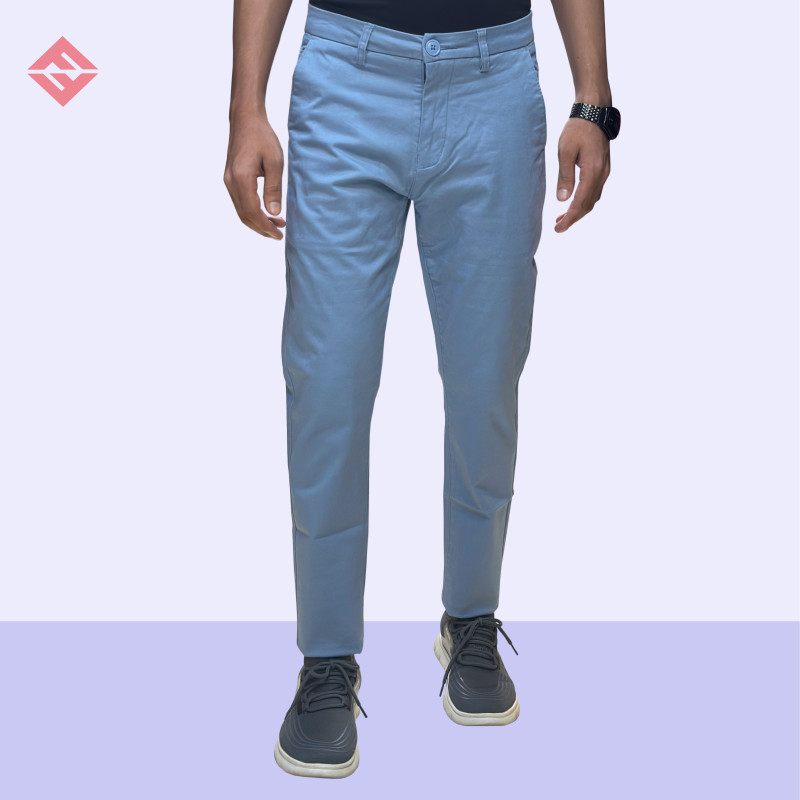 Men's Slim-Fit Regular Gabardine Pants 291 Sky Blue