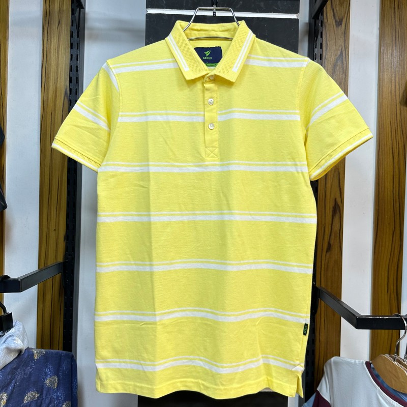 Luxury Yarn Dyeing PK Cotton Polo 2017PK24 Yellow