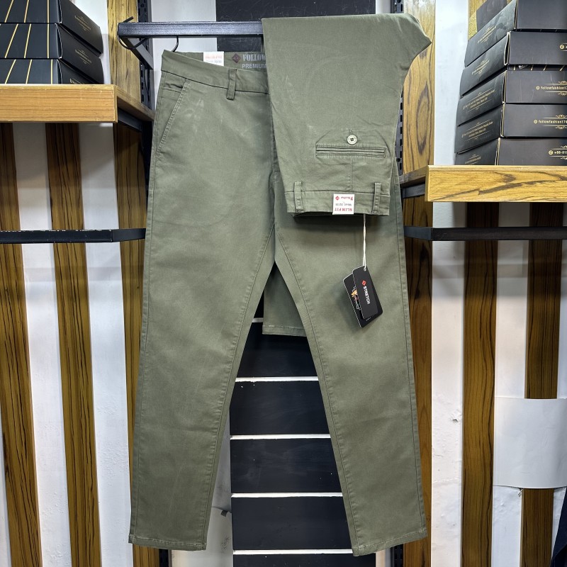 SLIM FIT GABARDINE 2017433l olive