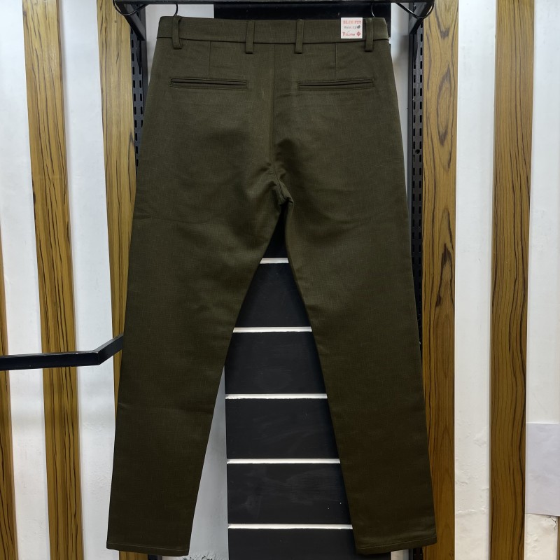 Slim Fitt Gabardine Pant 2017382L Olive