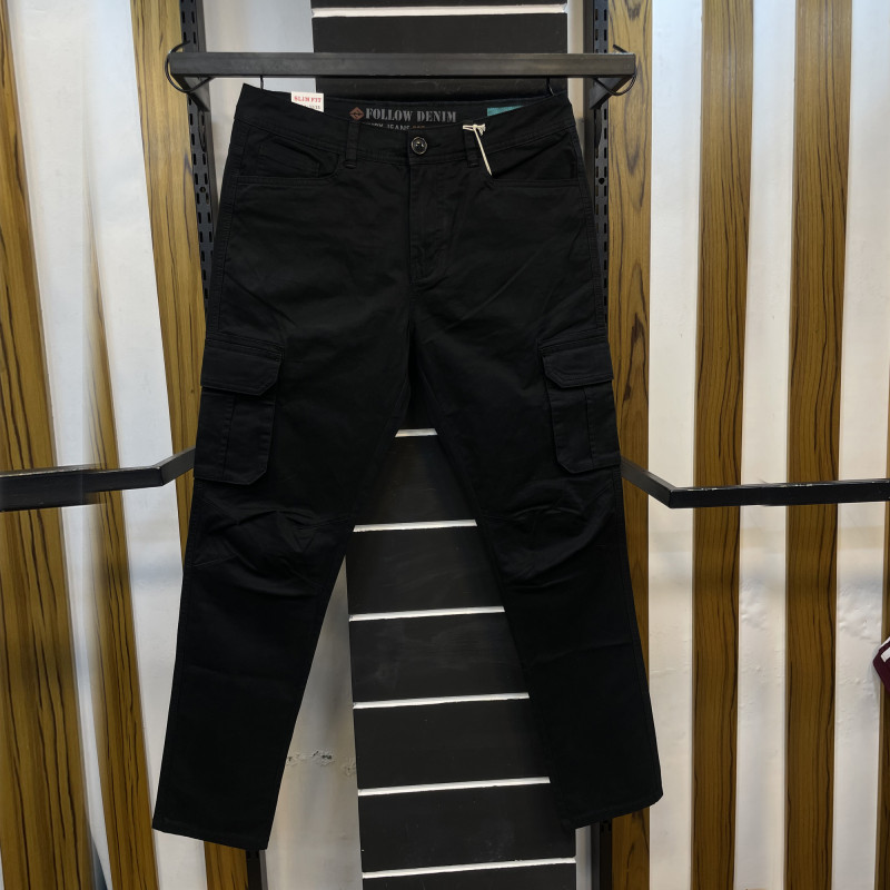 Baggy Double Pocket Cargo Pants in Black  Hallensteins AU